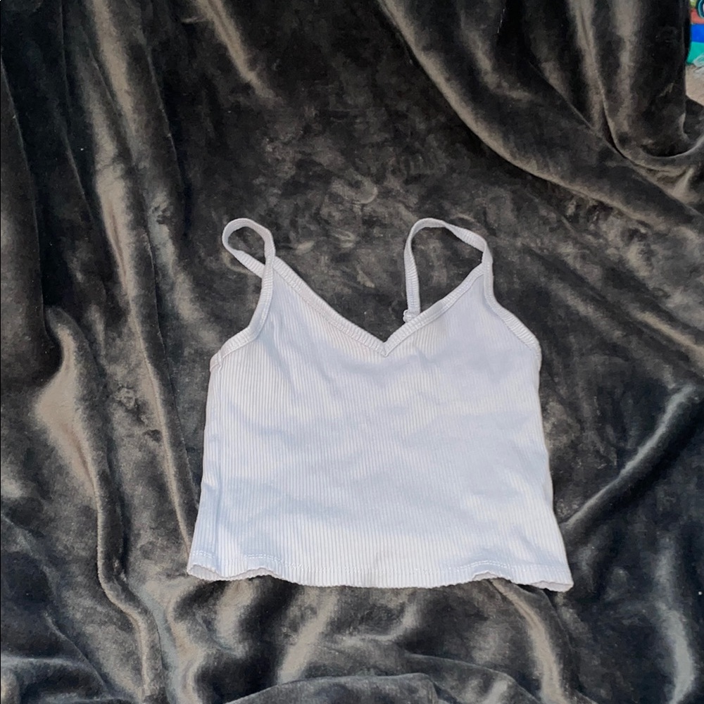 Women's light blue Ribbed Tank Top